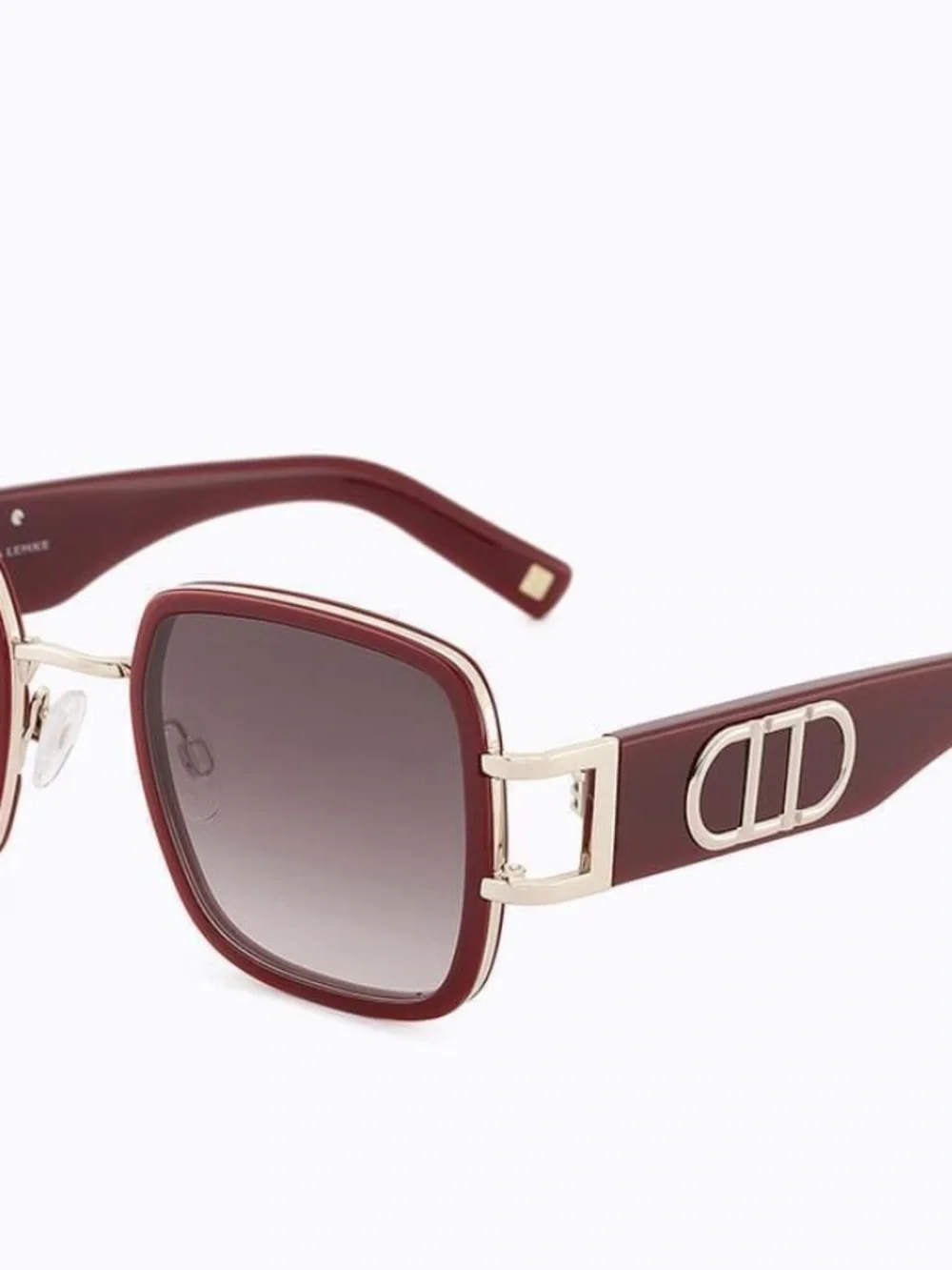 NEW Carolina Lemke Merlot Burgundy & Gold Gradient Sunglasses